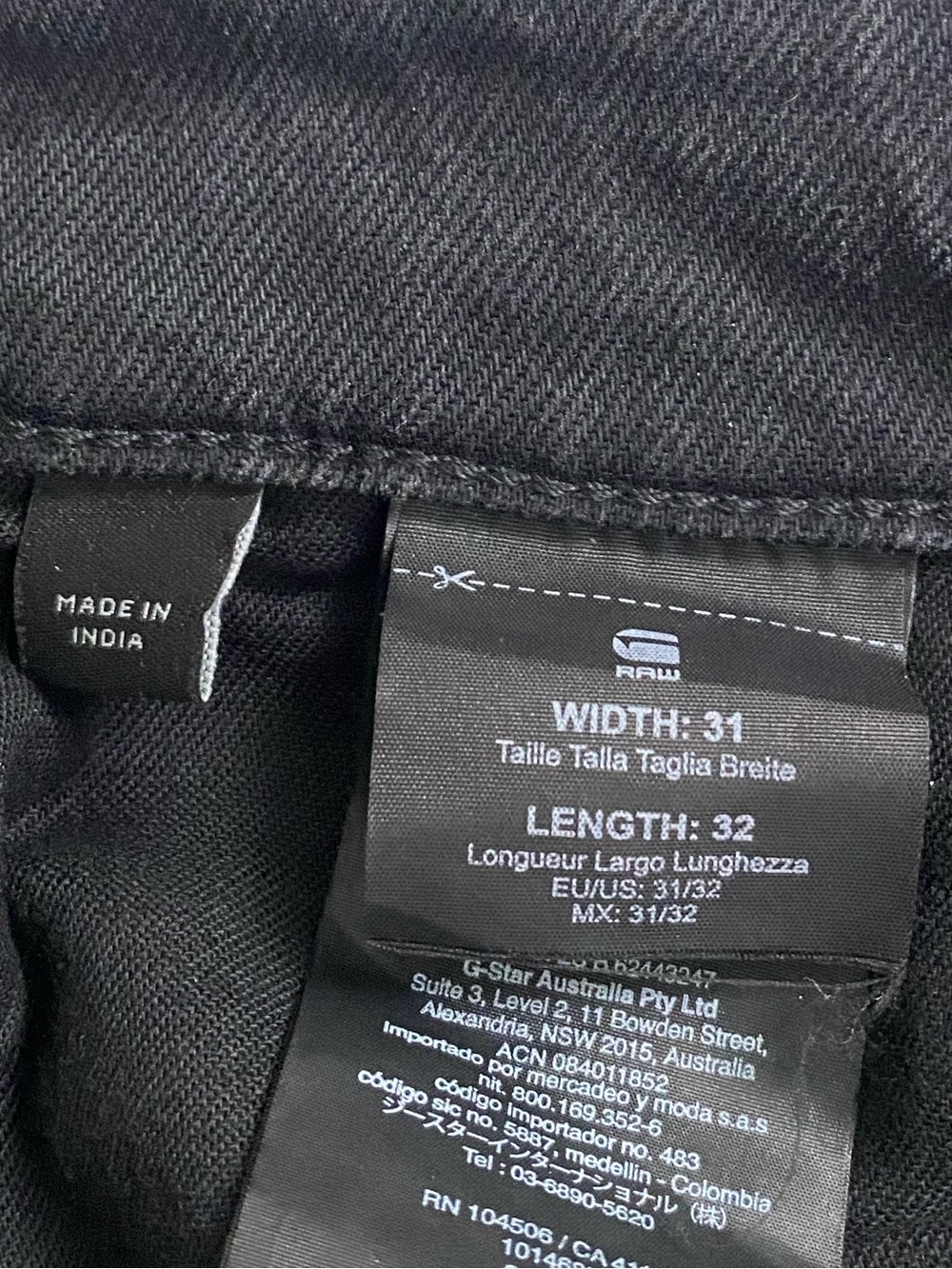 G-Star Raw 3301 Straight Tapered Jean | Black/Gray Wash - Picture 14 of 16